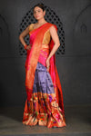 Virasat ~Handloom Pure Silk Paithani Lehenga in Blue - verymuchindian.com