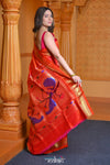 Virasat ~ Handloom Pure Silk Paithani with Fancy Peacock Pallu in Peach Pink - verymuchindian.com