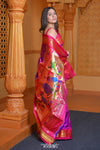 Virasat ~ Handloom Pure Silk Paithani with Fancy Peacock Parrot Pallu in Purple Pink - verymuchindian.com