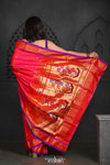Virasat ~ Handloom Pure Silk Paithani with Revival Asawali Pallu in Zinnia Pink - verymuchindian.com
