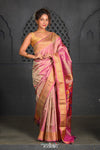 Virasat ~ Handloom Pure Silk Tissue Maharani Paithani with Maharani Pallu in Dual Tone Pink Green - verymuchindian.com