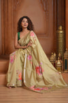 Festive Edit! Ganga Ghat ~ Handloom Pure Silk Saree with Digital Print in Pantone Yellow ( Silk Mark Certified )