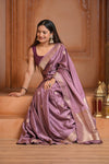 Festive Edit! Ganga Ghat ~ Handloom Pure Silk Satin Saree in Petal Pink (Silk Mark Certified)