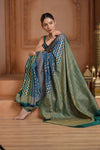 Festive Edit! Ganga Ghat ~ Handloom Pure Crepe Silk Banarasi Saree in Azure Blue ( Silk Mark Certified )