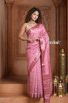 Festive Edit! Ganga Ghat ~ Handloom Pure Silk Chiniya Saree in Soft Pink (Silk Mark Certified)