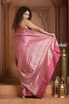 Festive Edit! Ganga Ghat ~ Handloom Pure Silk Chiniya Saree in Soft Pink (Silk Mark Certified)