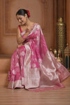 Festive Edit! Ganga Ghat ~ Handloom Tussar Tissue Silk  Saree with Blush Pink (Silk Mark Certified)