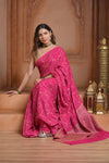 Festive Edit! Ganga Ghat ~ Handloom Pure Crepe Silk Banarasi Saree in Gulabi Pink (Silk Mark Certified)