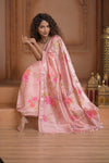 Festive Edit! Ganga Ghat ~ Handloom Pure Silk Saree with Digital Print in Light Pink (Silk Mark Certified)