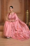 Festive Edit! Ganga Ghat ~ Handloom Pure Silk Saree with Digital Print in Pastle Peach (Silk Mark Certified)