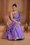 The Festive Edit!  Virasat 2.0 ~ Handloom Pure Silk Brocade Maharani Paithani in Lilac
