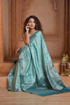 Festive Edit! Ganga Ghat ~ Handloom Pure Silk Chiniya Saree in Powder Blue (Silk Mark Certified)