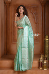 Festive Edit! Ganga Ghat ~ Handloom Pure Silk Tussar Kota Saree in Sea Blue (Silk Mark Certified)