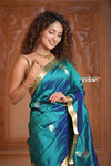 Festive Edit! Ganga Ghat ~ Handloom Pure Silk Katan Saree in Sky Blue ( Silk Mark Certified )