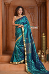 Festive Edit! Ganga Ghat ~ Handloom Pure Silk Katan Saree in Sky Blue ( Silk Mark Certified )