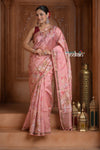 Festive Edit! Ganga Ghat ~ Handloom Pure Silk Saree with Digital Print in Blush Pink ( Silk Mark Certified )