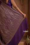 Festive Edit! Ganga Ghat ~ Handloom Pure Silk Chiffon Crepe Saree in Velvet Plum ( Silk Mark Certified)