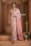 Festive Edit! Ganga Ghat ~ Handloom Pure Silk Chiffon Georgette Saree in Mogra White ( Silk Mark Certified)