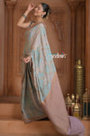 Festive Edit! Ganga Ghat ~ Handloom Pure Crepe Silk Banarasi Saree in Powder Blue (Silk Mark Certified)