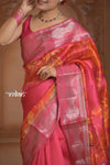 Festive Edit! Ganga Ghat ~ Handloom Pure Kora Dupion Silk Banarasi Saree in Rani Pink (Silk Mark Certified)