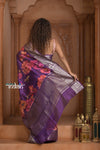 Festive Edit! Ganga Ghat ~ Handloom Pure Kora Dupion Silk Banarasi Saree in Plum Purple (Silk Mark Certified)