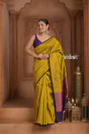 Festive Edit! Ganga Ghat ~ Handloom Pure Silk Tussar Saree in Yellow (Silk Mark Certified)
