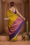 Festive Edit! Ganga Ghat ~ Handloom Pure Silk Tussar Saree in Yellow (Silk Mark Certified)
