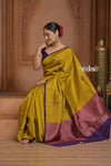 Festive Edit! Ganga Ghat ~ Handloom Pure Silk Tussar Saree in Yellow (Silk Mark Certified)