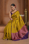 Festive Edit! Ganga Ghat ~ Handloom Pure Silk Tussar Saree in Yellow (Silk Mark Certified)