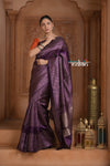 Festive Edit! Ganga Ghat ~ Handloom Pure Silk Brocade Saree in Dark Purple
