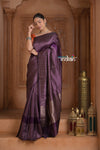 Festive Edit! Ganga Ghat ~ Handloom Pure Silk Brocade Saree in Dark Purple