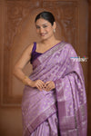 Festive Edit! Ganga Ghat ~ Handloom Pure Silk Chiniya Saree in Lilac ( Silk Mark Certified)