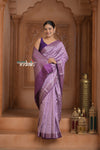 Festive Edit! Ganga Ghat ~ Handloom Pure Silk Chiniya Saree in Lilac ( Silk Mark Certified)