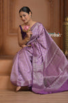 Festive Edit! Ganga Ghat ~ Handloom Pure Silk Chiniya Saree in Lilac ( Silk Mark Certified)