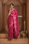 Festive Edit! Ganga Ghat ~ Handloom Pure Silk Satin Saree in Blush Pink (Silk Mark Certified)