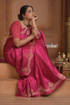 Festive Edit! Ganga Ghat ~ Handloom Pure Silk Satin Saree in Blush Pink (Silk Mark Certified)
