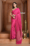 Festive Edit! Ganga Ghat ~ Handloom Pure Crepe Silk Banarasi Saree in Gulabi Pink (Silk Mark Certified)
