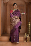 Festive Edit! Ganga Ghat ~ Handloom Pure Silk Katan Saree in Rose Pink (Silk Mark Certified )