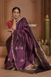 Festive Edit! Ganga Ghat ~ Handloom Pure Silk Katan Saree in Rose Pink (Silk Mark Certified )