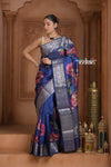 Festive Edit! Ganga Ghat ~ Handloom Pure Kora Dupion Silk Banarasi Saree in Dark Blue (Silk Mark Certified)
