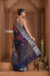 Festive Edit! Ganga Ghat ~ Handloom Pure Kora Dupion Silk Banarasi Saree in Dark Blue (Silk Mark Certified)