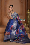 Festive Edit! Ganga Ghat ~ Handloom Pure Kora Dupion Silk Banarasi Saree in Dark Blue (Silk Mark Certified)