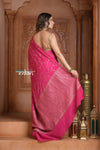 Festive Edit! Ganga Ghat ~ Handloom Pure Crepe Silk Banarasi Saree in Gulabi Pink (Silk Mark Certified)