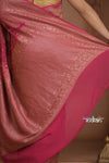Festive Edit! Ganga Ghat ~ Handloom Pure Silk Chiffon Georgette Saree in Rani Pink ( Silk Mark Certified)