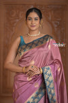 Festive Edit! Ganga Ghat ~ Handloom Pure Silk Katan Saree in Raspberry Pink (Silk Mark Certified )