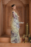 Festive Edit! Ganga Ghat ~ Handloom Pure Kora Silk Saree in Ivory with Floral Work ( Silk Mark Certified )