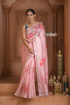 Festive Edit! Ganga Ghat ~ Handloom Pure Silk Saree with Digital Print in Pastel Pink (Silk Mark Certified )