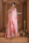 Festive Edit! Ganga Ghat ~ Handloom Pure Silk Saree with Digital Print in Pastel Pink (Silk Mark Certified )
