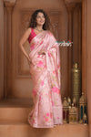 Festive Edit! Ganga Ghat ~ Handloom Pure Silk Saree with Digital Print in Light Pink (Silk Mark Certified)