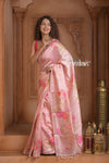 Festive Edit! Ganga Ghat ~ Handloom Pure Silk Saree with Digital Print in Light Pink (Silk Mark Certified)